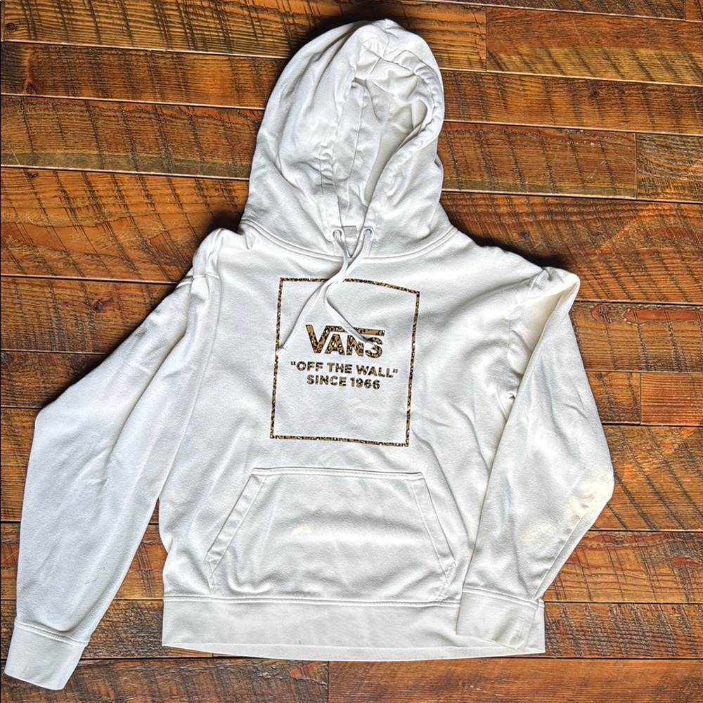 Vans cream Hoodie with Leopard